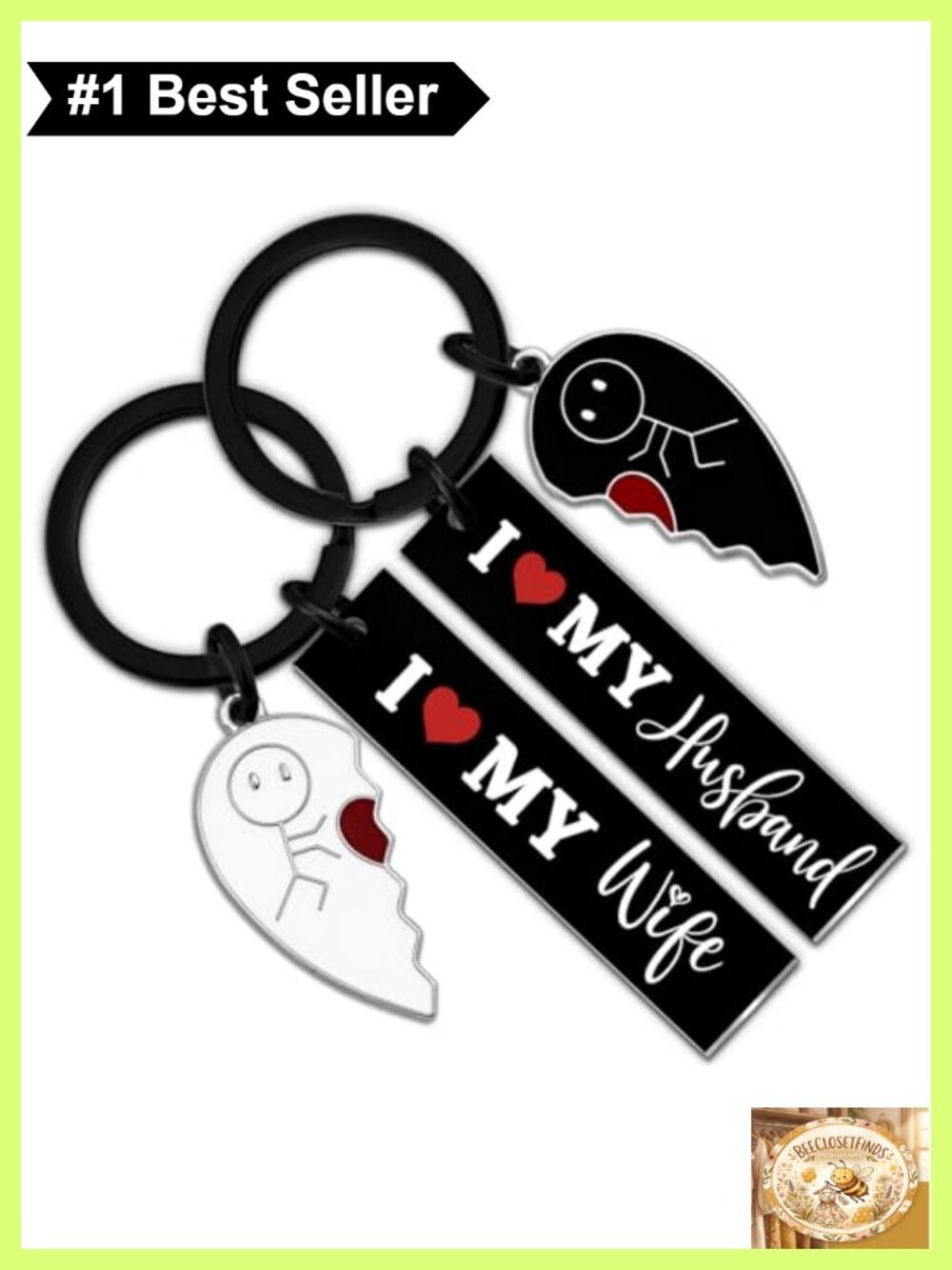 Matching Keychains for Couples Stainless Steel Husband Wife Gift